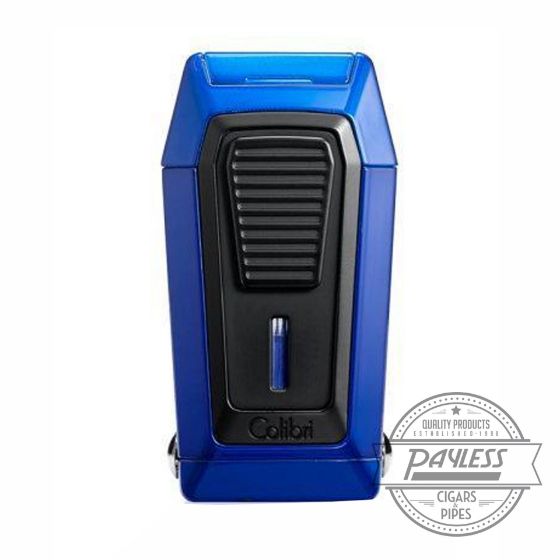 Colibri Gotham Triple Flame Lighter With V-Cutter - Blue & Black (LI970C5)