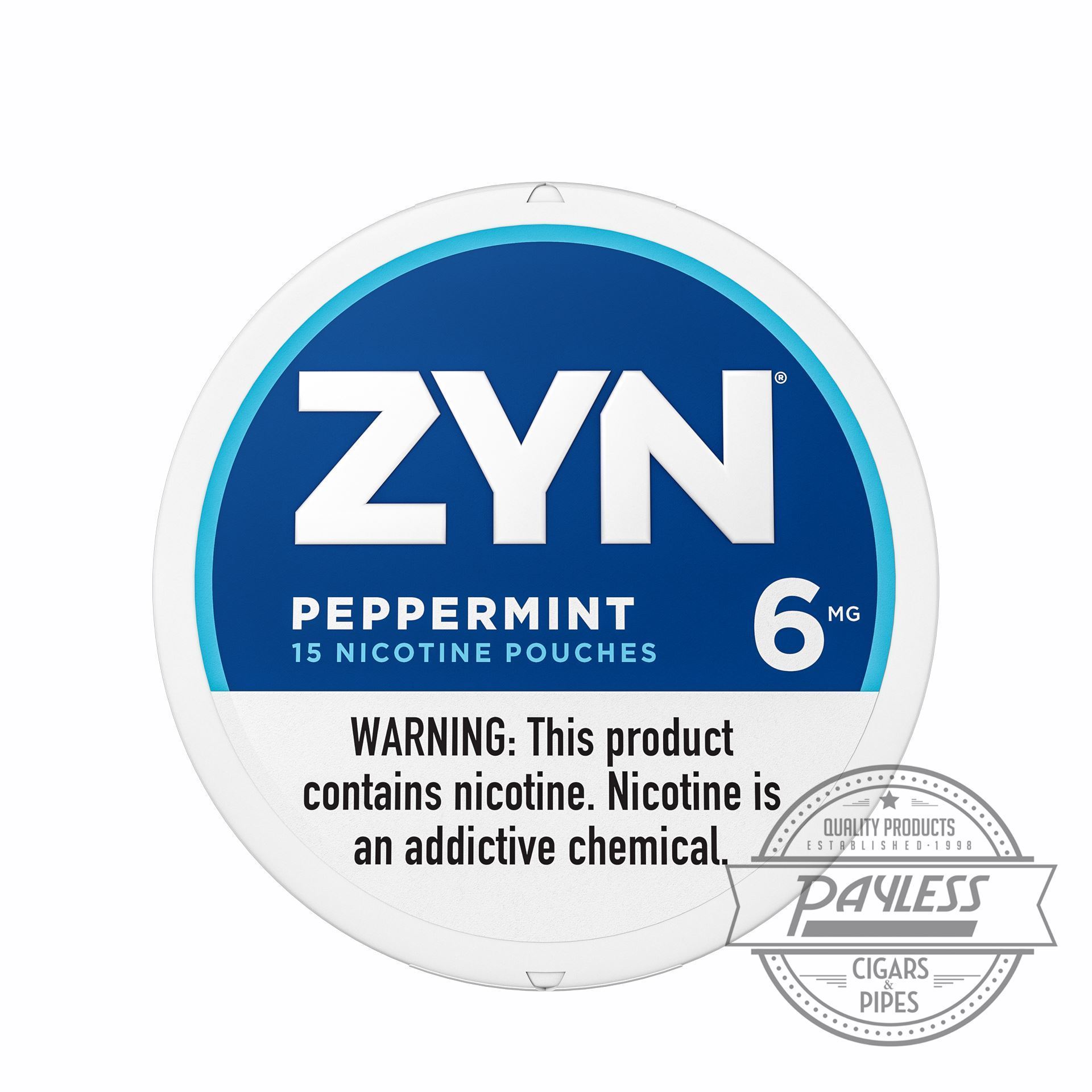Peppermint Flavored ZYN Nicotine Pouches 6mg TobaccoFree 5 Cans