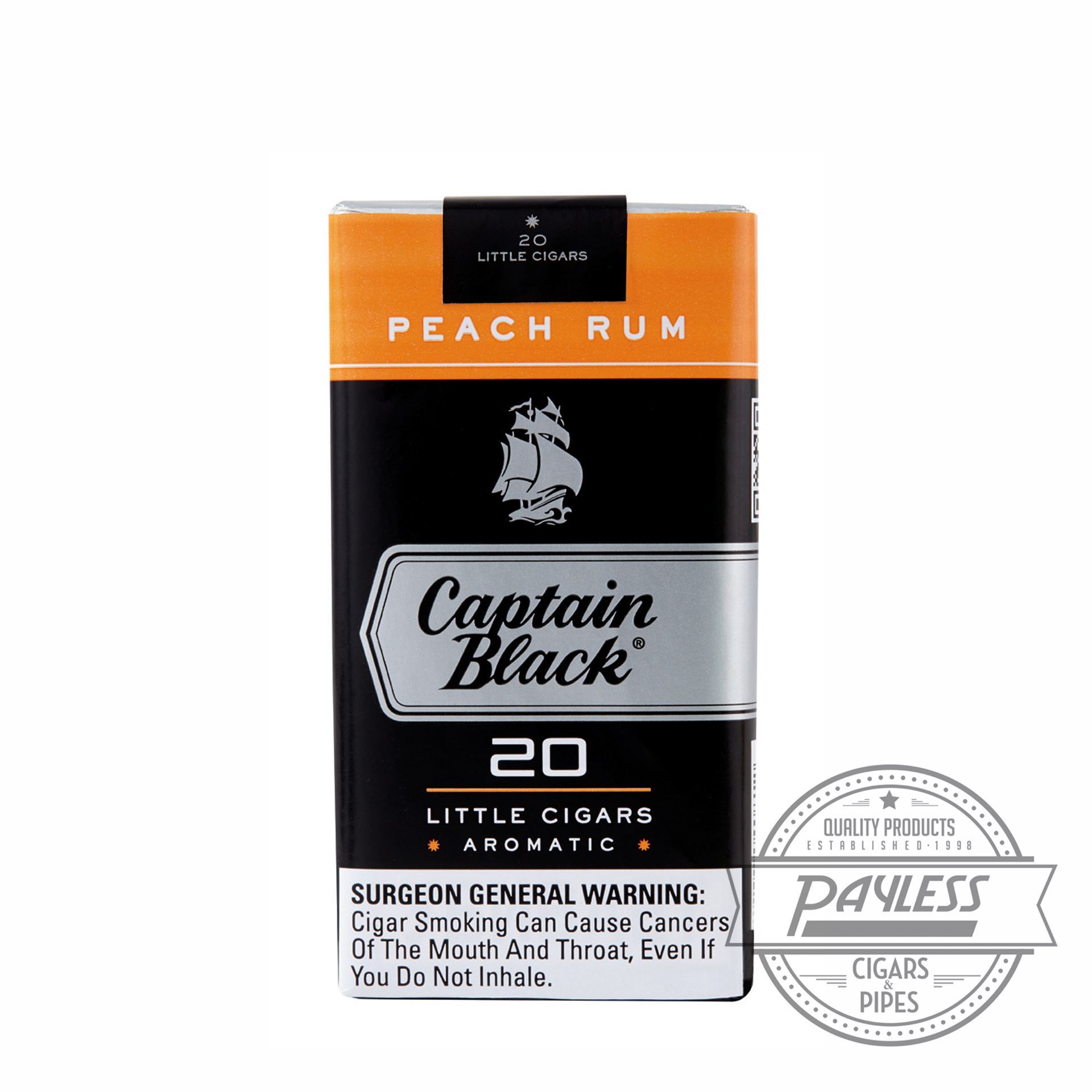 Captain Black Little Peach Rum Cigarillos -10 packs of 20