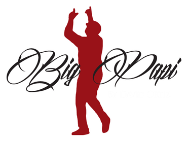 Big Papi By David Ortiz Cursive Logo with Silhouette Big Papi By David Ortiz Cursive Logo with Silhouette