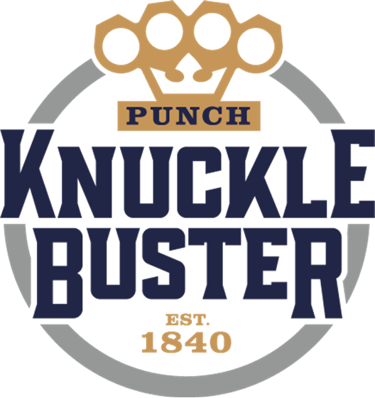 Punch Knuckle Buster Blue and Gold Logo