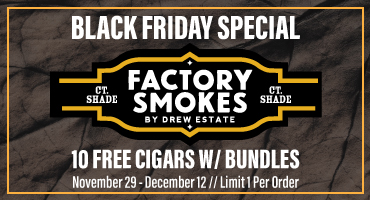 Factory Smokes bundle deal with 10 free cigars