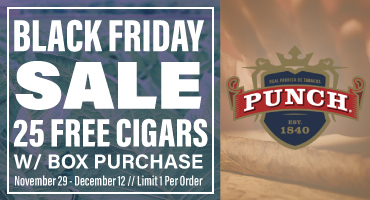 Receive 25 Free Cigars with all Punch Box Purchase!