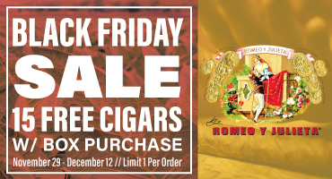 15 FREE Cigars with ALL Romeo Y Julieta Box Purchases!