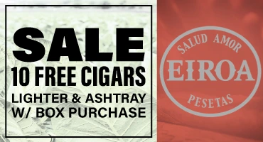 Eiroa box deal with 10 free cigars Ashtray & Lighter