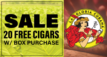 20 FREE Cigars with ALL La Gloria Cubana Box Purchases!