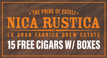 15 FREE Cigars with ALL Nica Rustica Box Purchases!