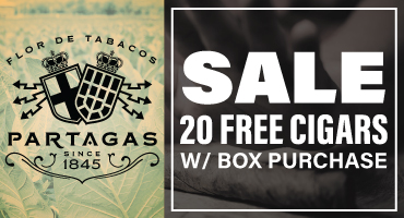 20 FREE Cigars with ALL Partagas Box Purchases!