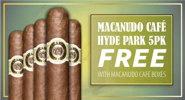 Free Macanudo Café 5 pack with Box Purchase